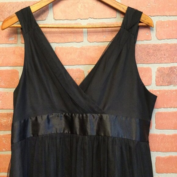 Vtg 90s Babydoll Whimsigoth Dress Robbie Bee Sleeveless Beaded Sequin 16W Black - Picture 7 of 11